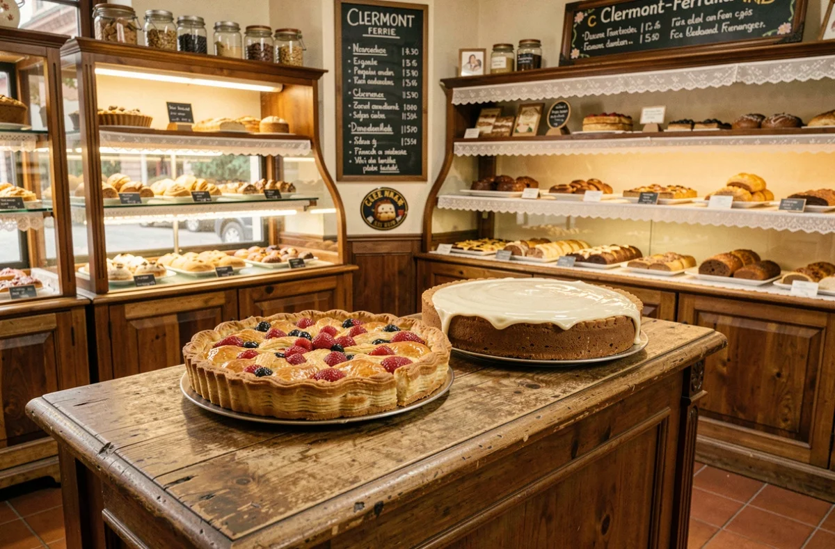Pâtisseries traditionnelles exposées à La Chaumière Martial Ray à Clermont-Ferrand