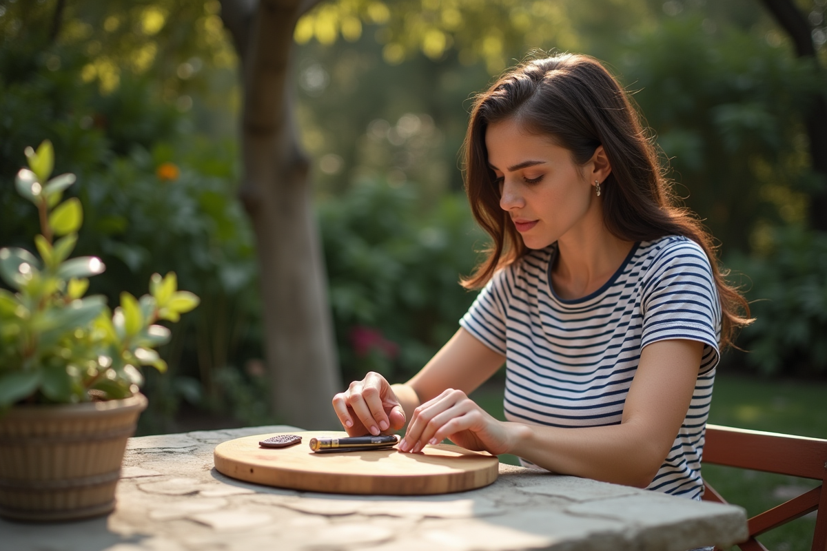 Jeune femme frottant de l