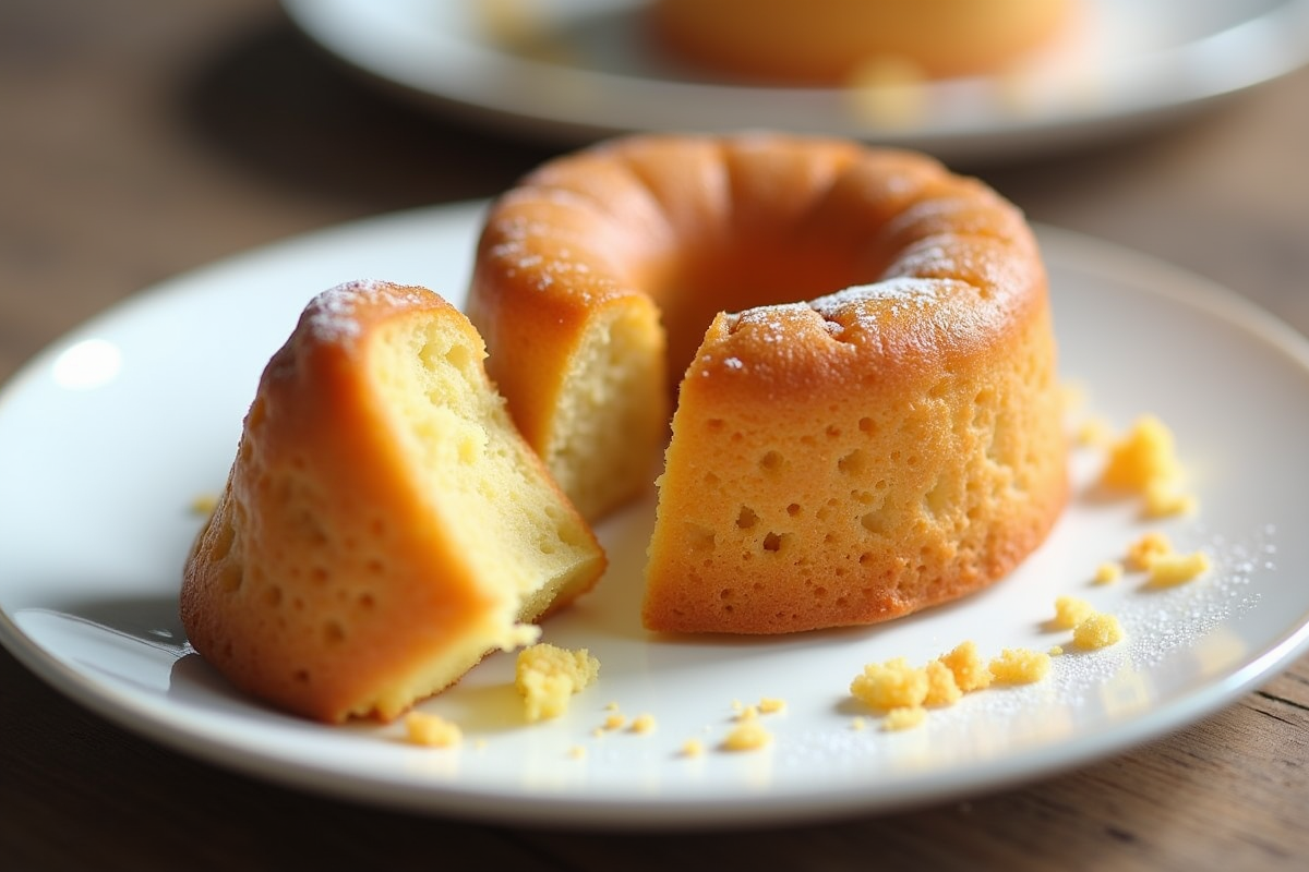 Gâteau aux gavottes entier présenté sur assiette blanche